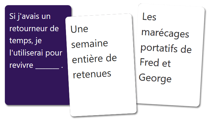 Exemple de combinaison de cartes